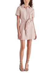 Steve Madden Women's Jolene Faux-Leather Snap-Front Dress - Rose Taupe