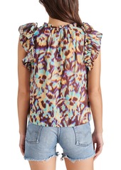 Steve Madden Women's Kailani Cotton Ruffled Split-Neck Top - Multi