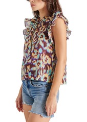 Steve Madden Women's Kailani Cotton Ruffled Split-Neck Top - Multi