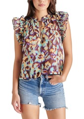 Steve Madden Women's Kailani Cotton Ruffled Split-Neck Top - Multi