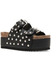 Steve Madden Women's Kali-s Studded Platform Footbed Sandals - Black/Stud