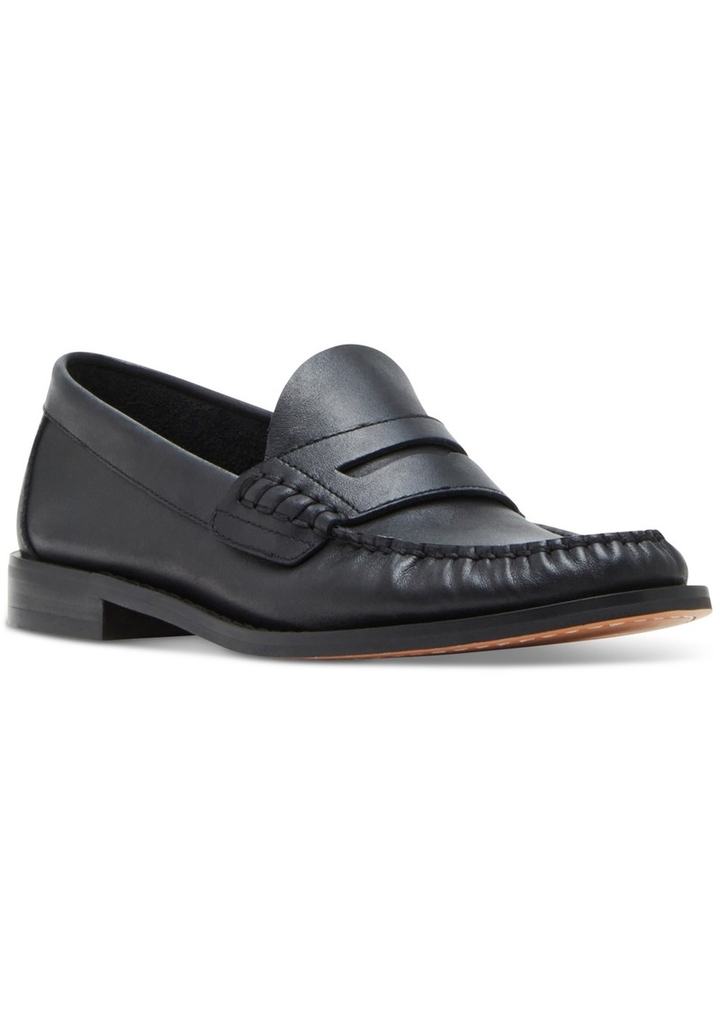 Steve Madden Women's Kingston Soft Tailored Loafer Flats - Black Leather