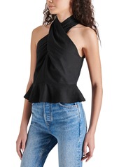 Steve Madden Women's Kosta Halter-Neck Peplum Top - Black