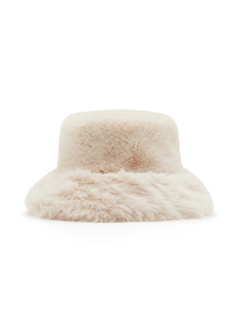 STEVE MADDEN Women's LAVAN Faux Fur Bucket HAT