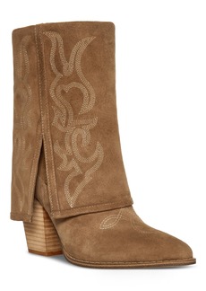 Steve Madden Women's Layne Foldover Cuffed Cowboy Boots - Cognac Suede