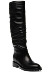 Steve Madden Women's Lorayle Lug-Sole Slouch Tall Boots - Black Leather