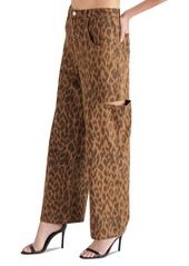 Steve Madden Women's Maise Leopard-Print Barrel-Cut Pants - Leopard