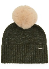 Steve Madden Women's Marled Knit Pom Pom Beanie - Camel