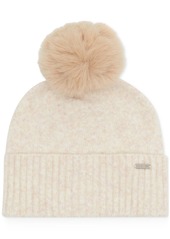 Steve Madden Women's Marled Knit Pom Pom Beanie - Camel