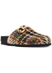 Steve Madden Women's Masin Slip-On Buckle Clog Flats - Brown Plaid Multi