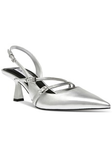 Steve Madden Women's Mayne Pointed-Toe Slingback Pumps - Silver Metallic