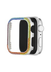 Steve Madden Women's Mixed Metal Apple Watch Bumper Accented with Rainbow Crystals, 40mm - Black