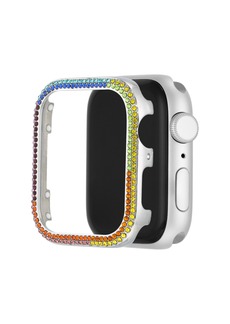 Steve Madden Women's Mixed Metal Apple Watch Bumper Accented with Rainbow Crystals, 40mm - Silver