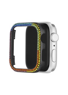 Steve Madden Women's Mixed Metal Apple Watch Bumper Accented with Rainbow Crystals, 44mm - Black