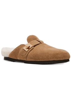 Steve Madden Women's Money-f Faux-Fur Slip On Clogs - Taupe Suede