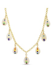 Steve Madden Women's Multi Colored Seashell Charm Necklace
