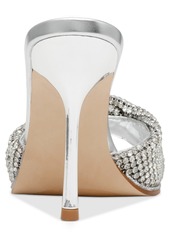 Steve Madden Women's Mvp Rhinestone High-Heel Dress Mules - Silver Rhinestone