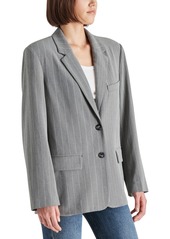 Steve Madden Women's Noellie Pinstripe Single-Breasted Blazer - Grey