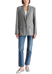 Steve Madden Women's Noellie Pinstripe Single-Breasted Blazer - Grey