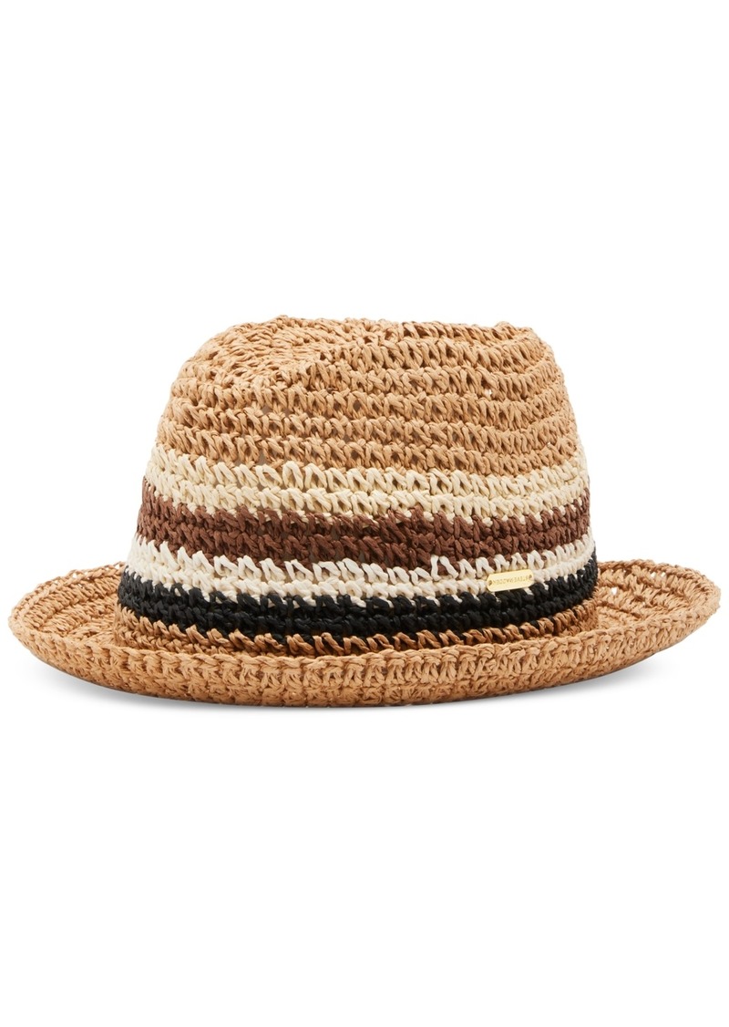 Steve Madden Women's Ombre Striped Straw Fedora - Natural