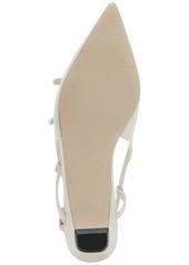 Steve Madden Women's Peony Strappy Pointed-Toe Slingback Flats - Bone Patent