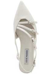 Steve Madden Women's Peony Strappy Pointed-Toe Slingback Flats - Bone Patent