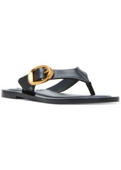 Steve Madden Women's Rays Buckle T-Strap Slide Sandals - Black