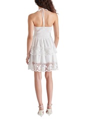 Steve Madden Women's Robyn Lace-Trim Layered Halter Dress - White