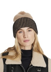 Steve Madden Women's Seeing Double Ribbed Beanie - Camel