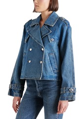 Steve Madden Women's Sirus Double-Breasted Jacket - Blue Denim