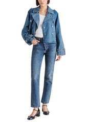 Steve Madden Women's Sirus Double-Breasted Jacket - Blue Denim