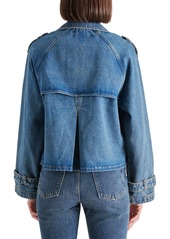 Steve Madden Women's Sirus Double-Breasted Jacket - Blue Denim