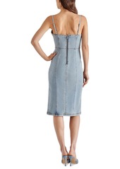 Steve Madden Women's Slit-Front Giselle Denim Midi Dress - Washed Denim