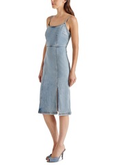 Steve Madden Women's Slit-Front Giselle Denim Midi Dress - Washed Denim