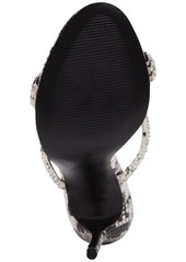 Steve Madden Women's Sudden-r Puffy Strappy Stiletto Dress Sandals - Snake/Rhinestone