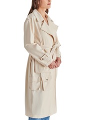 Steve Madden Women's Sunday Cotton Belted Trench Coat - Antique Ivory