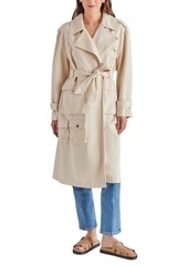 Steve Madden Women's Sunday Cotton Belted Trench Coat - Antique Ivory