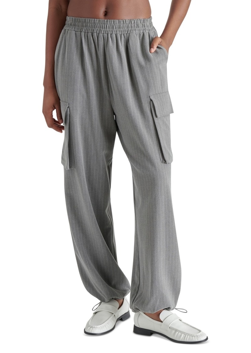 Steve Madden Women's Themis Pinstripe Cargo Pants - Grey