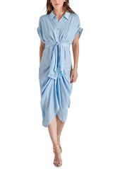 Steve Madden Women's Tori Tie-Front Midi Shirtdress - Sea Mist