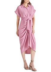 Steve Madden Women's Tori Tie-Waist Short-Sleeve Shirtdress - Mauve Shad