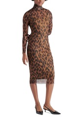 Steve Madden Women's Vivienne Leopard-Print Mesh Midi Dress - Toffee