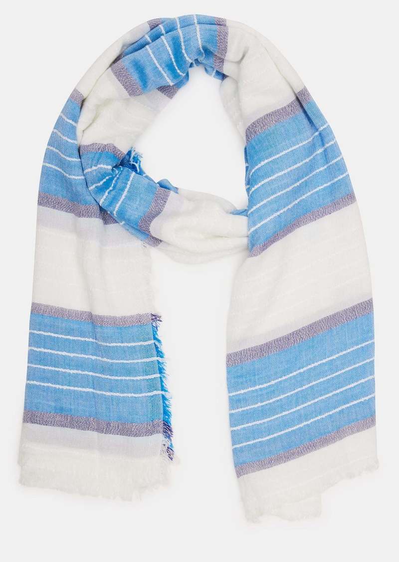 Steve Madden Striped Oblong Scarf Blue