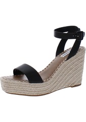 Steve Madden Upstage Womens Leather Buckle Wedge Sandals