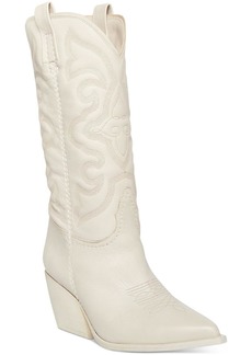 Steve Madden West Womens Embroidered Pointed Toe Cowboy, Western Boots