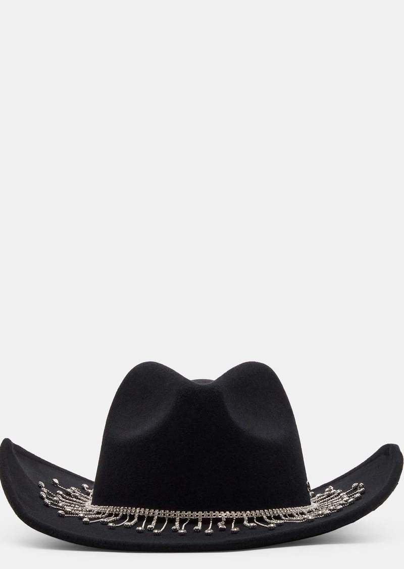 Steve Madden Western Rhinestone Hat Black