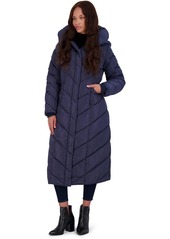 Steve Madden Womens Fleece Lined Quilted Maxi Coat