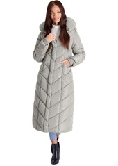 Steve Madden Womens Fleece Lined Quilted Maxi Coat