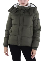 Steve Madden Womens Fleece Lined Quilted Puffer Jacket