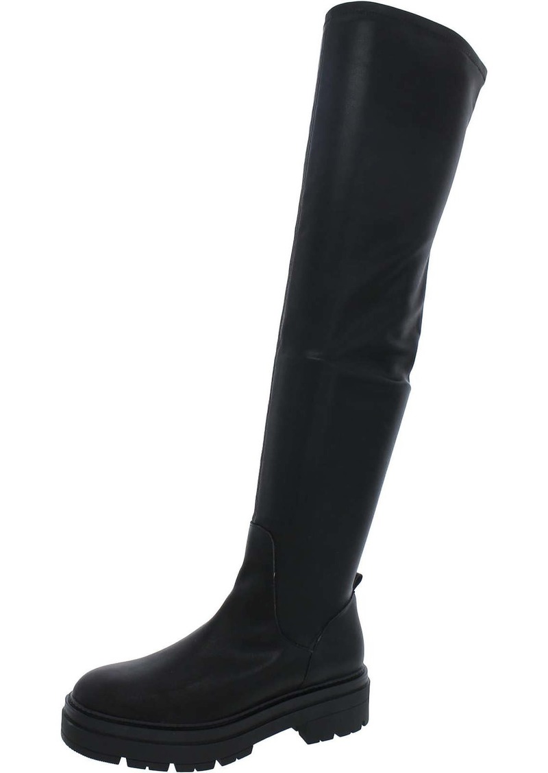 Steve Madden Womens Lugged Sole Side Zipper Over-The-Knee Boots