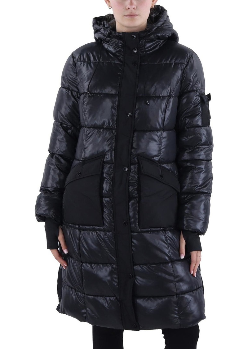 Steve Madden Womens Quilted Cold Weather Puffer Jacket